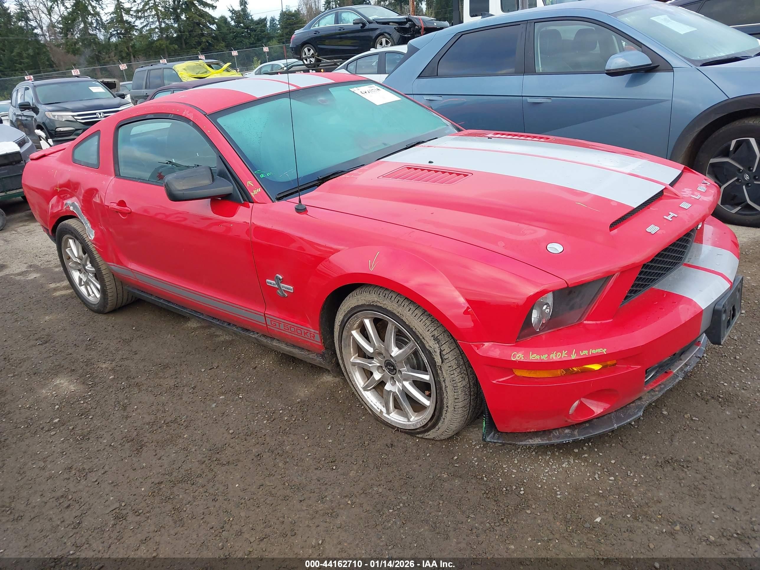 2009 Ford Shelby Gt500   Red vin: 1ZVHT88S095144613