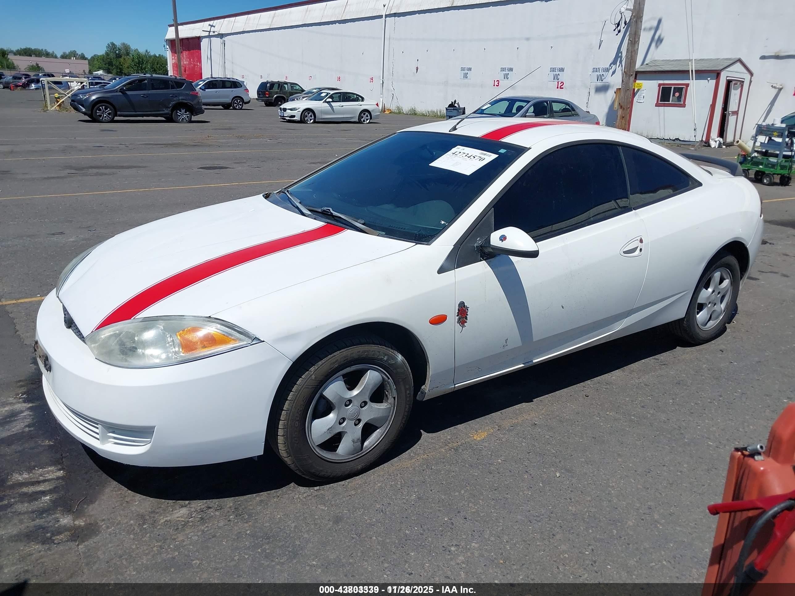 2001 Mercury Cougar I4 White vin: 1ZWFT603715604222