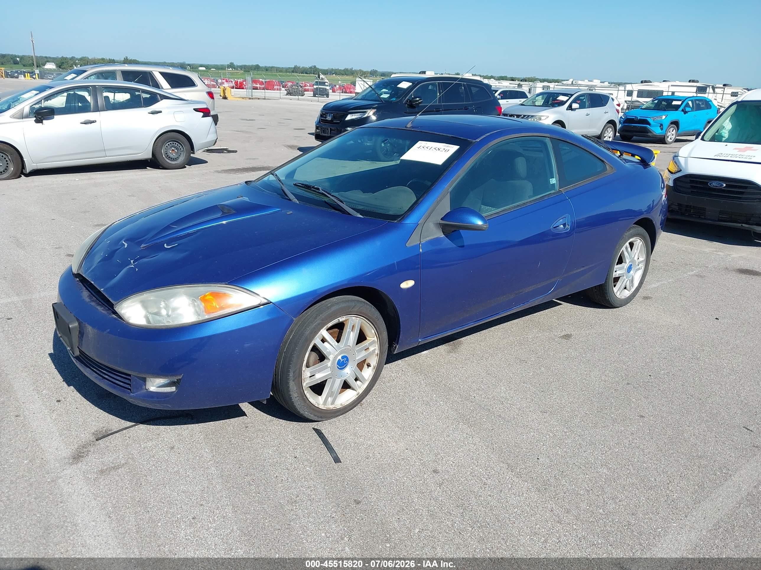 2002 Mercury Cougar V6 Blue vin: 1ZWFT61L125620612