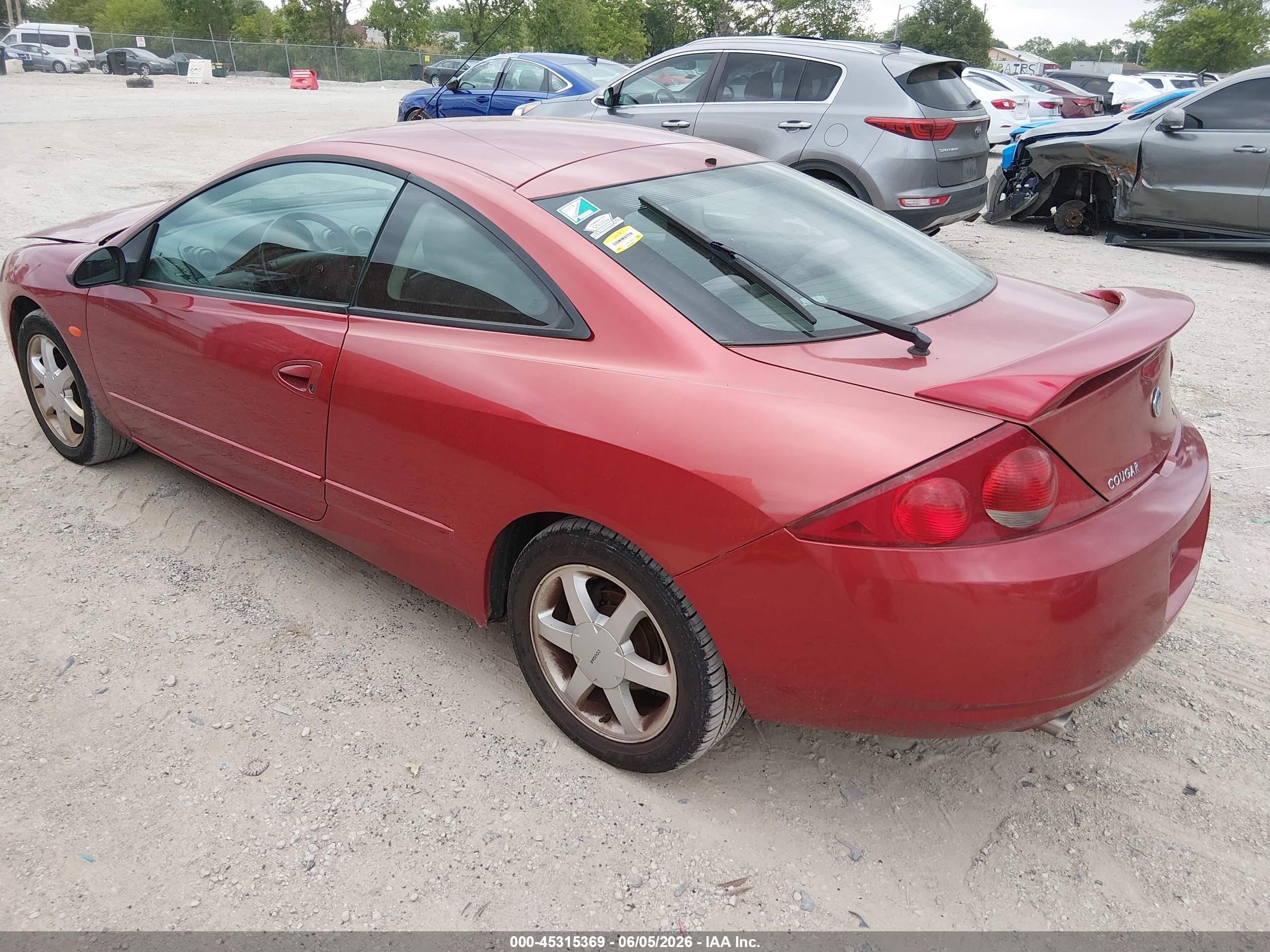 1999 Mercury Cougar V6 Burgundy vin: 1ZWFT61LXX5670237