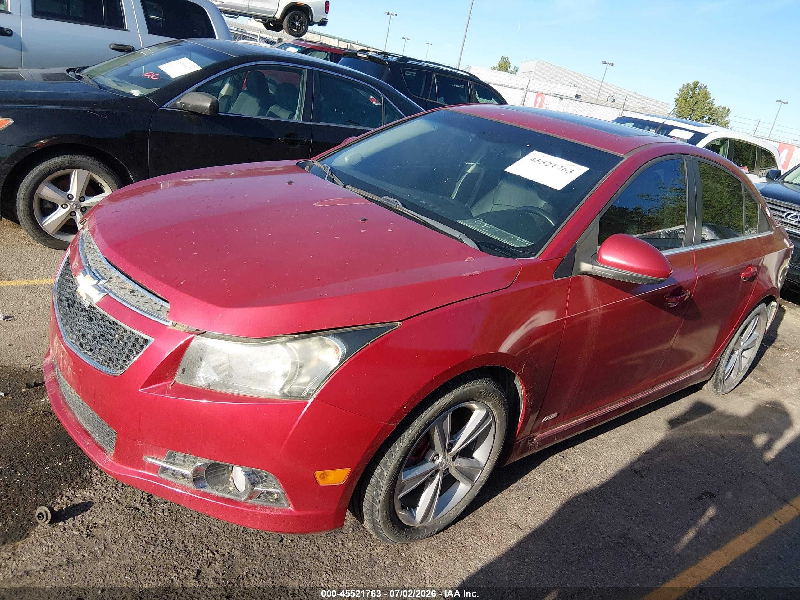 2012 Chevrolet Cruze Lt W/2lt Red vin: 1g1pg5sc2c7364164