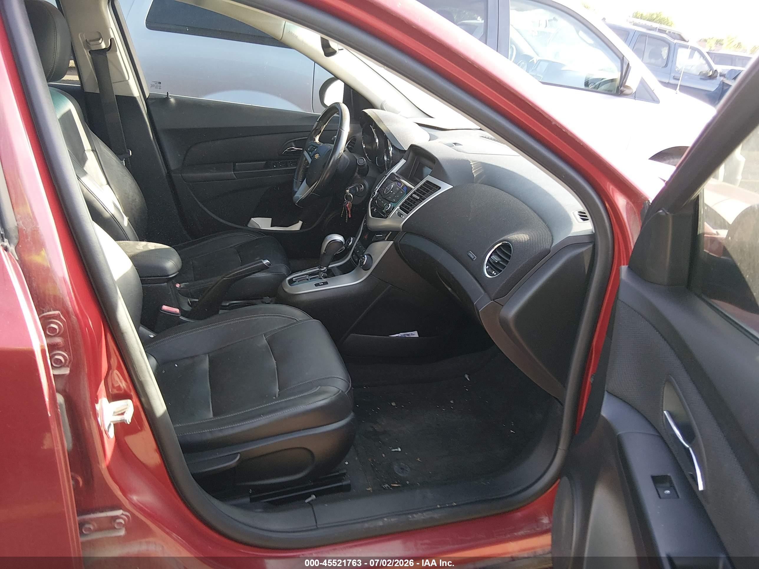 2012 Chevrolet Cruze Lt W/2lt Red vin: 1g1pg5sc2c7364164