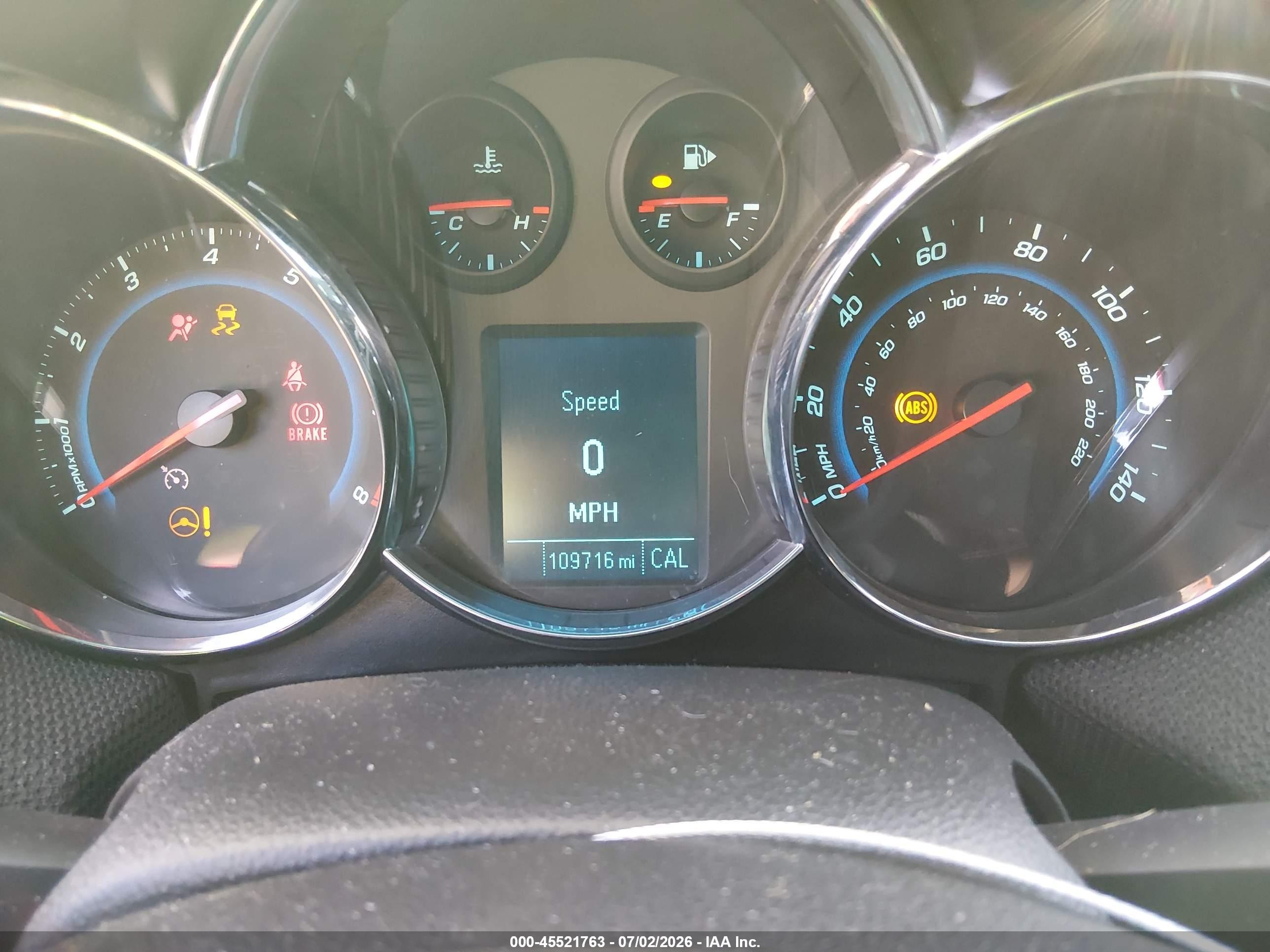 2012 Chevrolet Cruze Lt W/2lt Red vin: 1g1pg5sc2c7364164