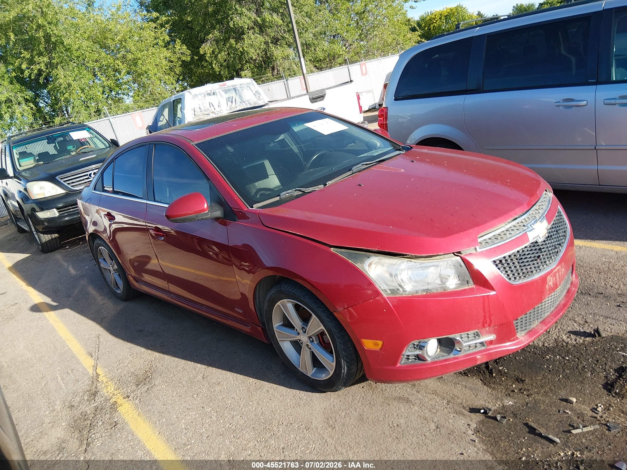 2012 Chevrolet Cruze Lt W/2lt Red vin: 1g1pg5sc2c7364164