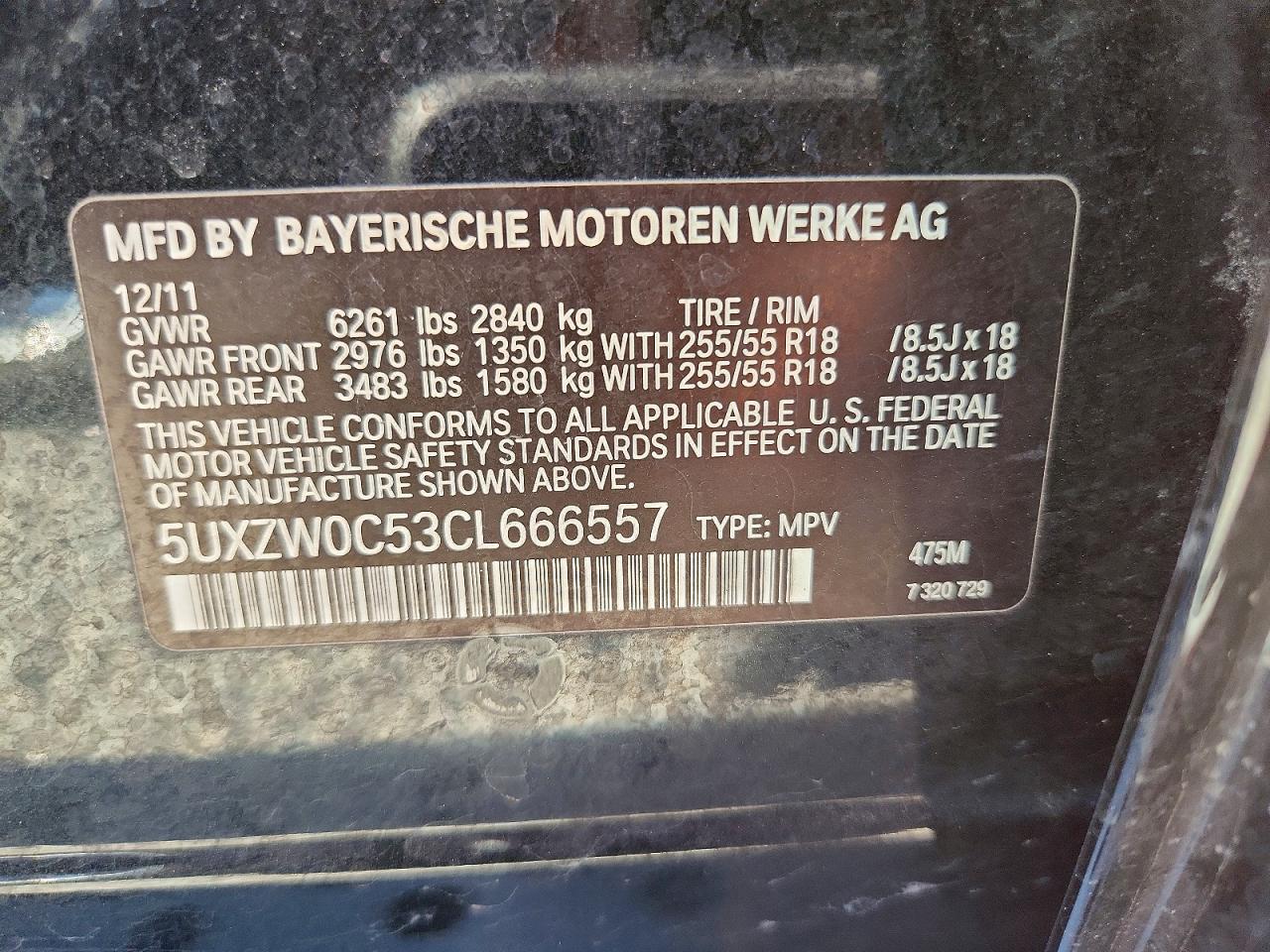 2012 Bmw X5 Xdrive35d Black vin: 5UXZW0C53CL666557