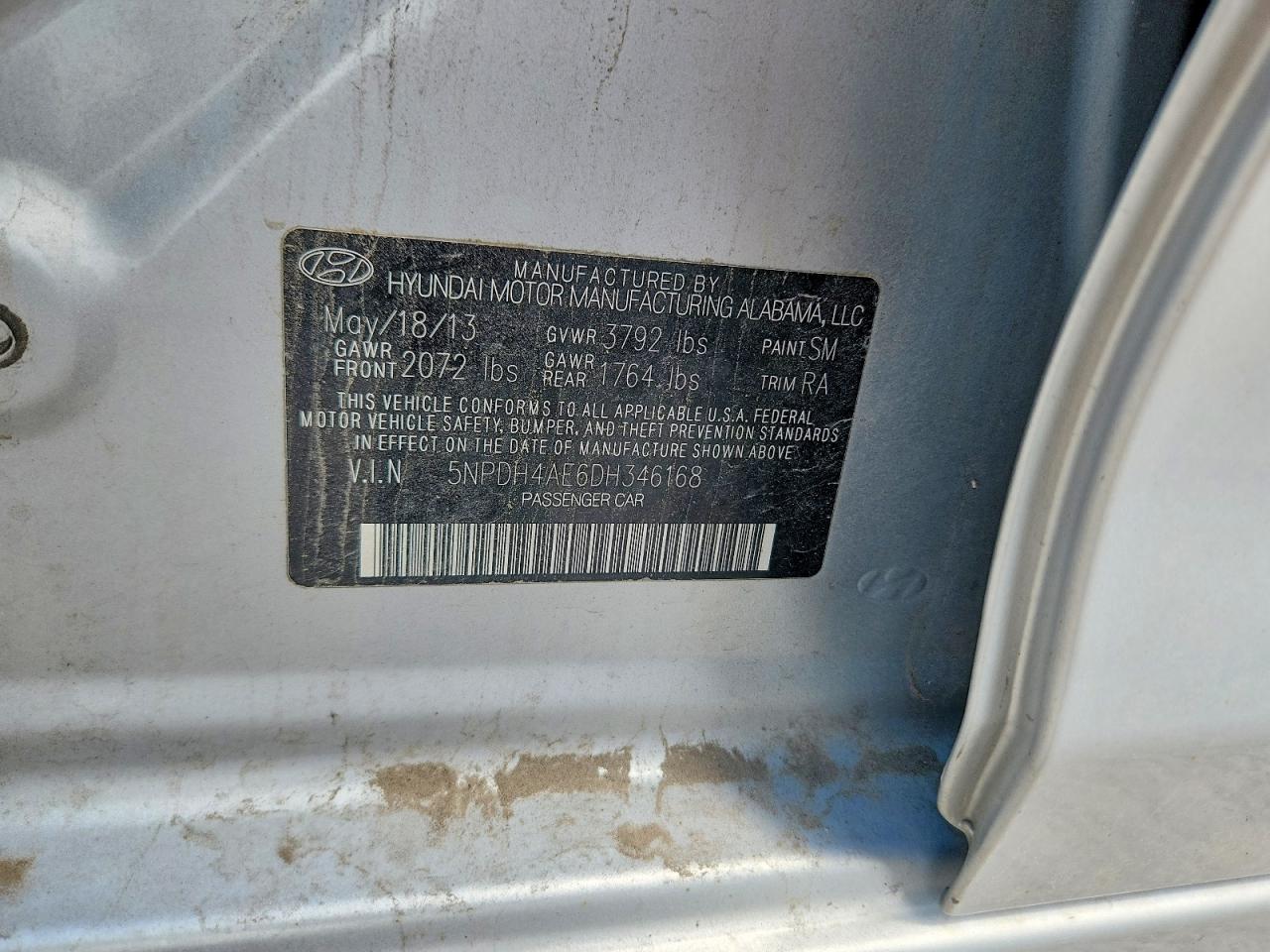 2013 Hyundai Elantra Gls Серебряный vin: 5NPDH4AE6DH346168