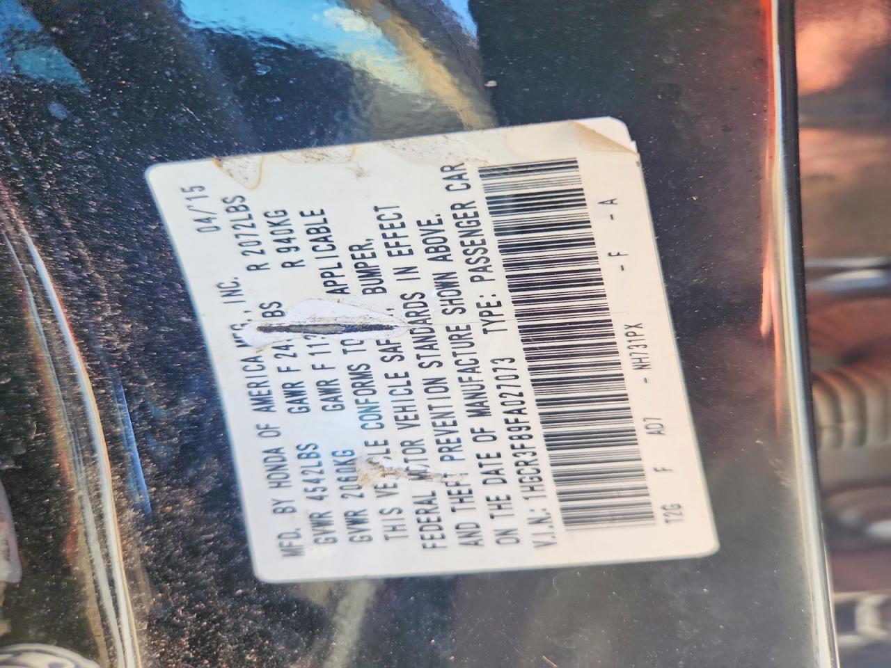 2015 Honda Accord Exl Black vin: 1HGCR3F89FA027073