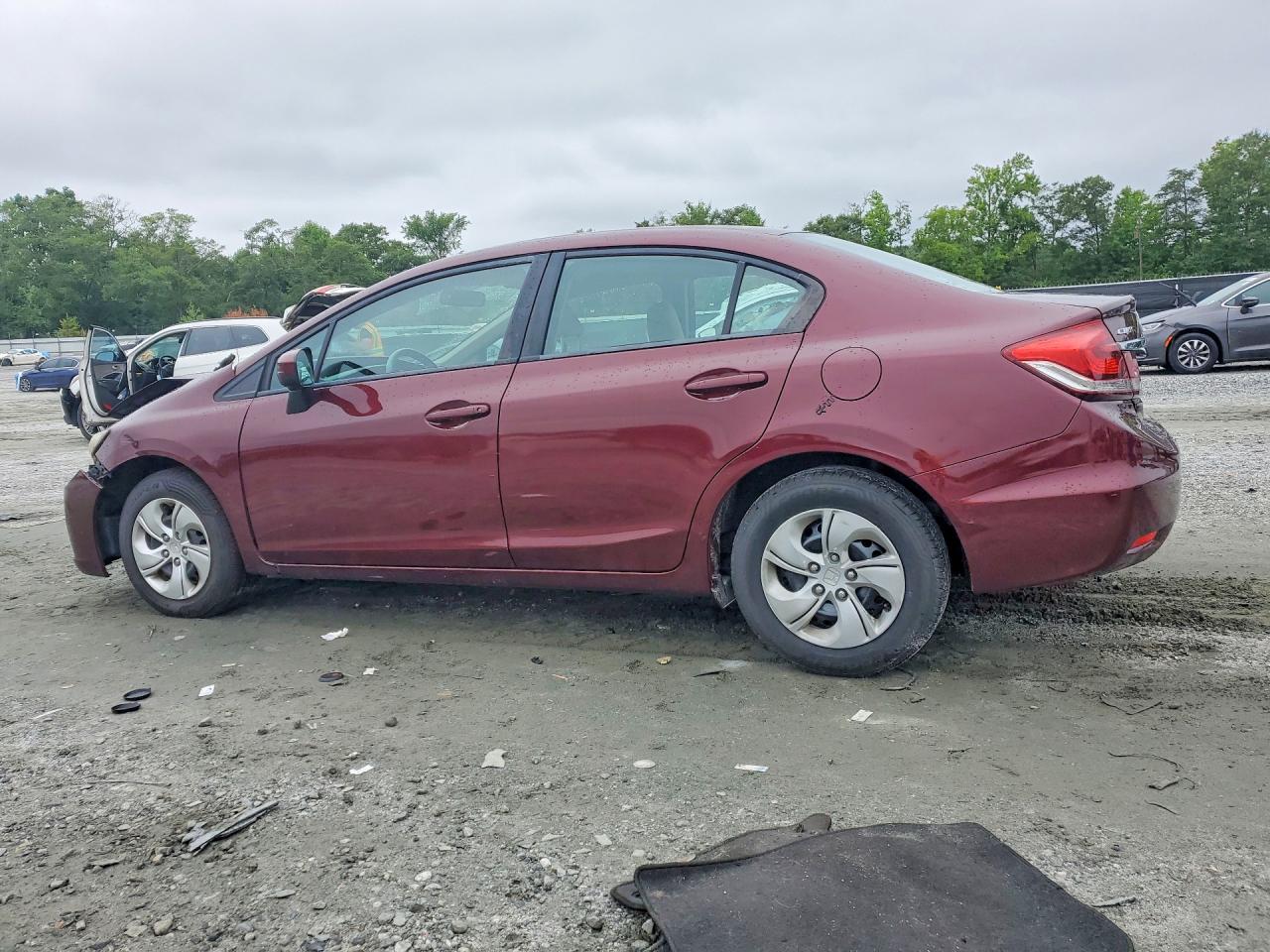 2014 Honda Civic Lx Burgundy vin: 19XFB2F55EE051723