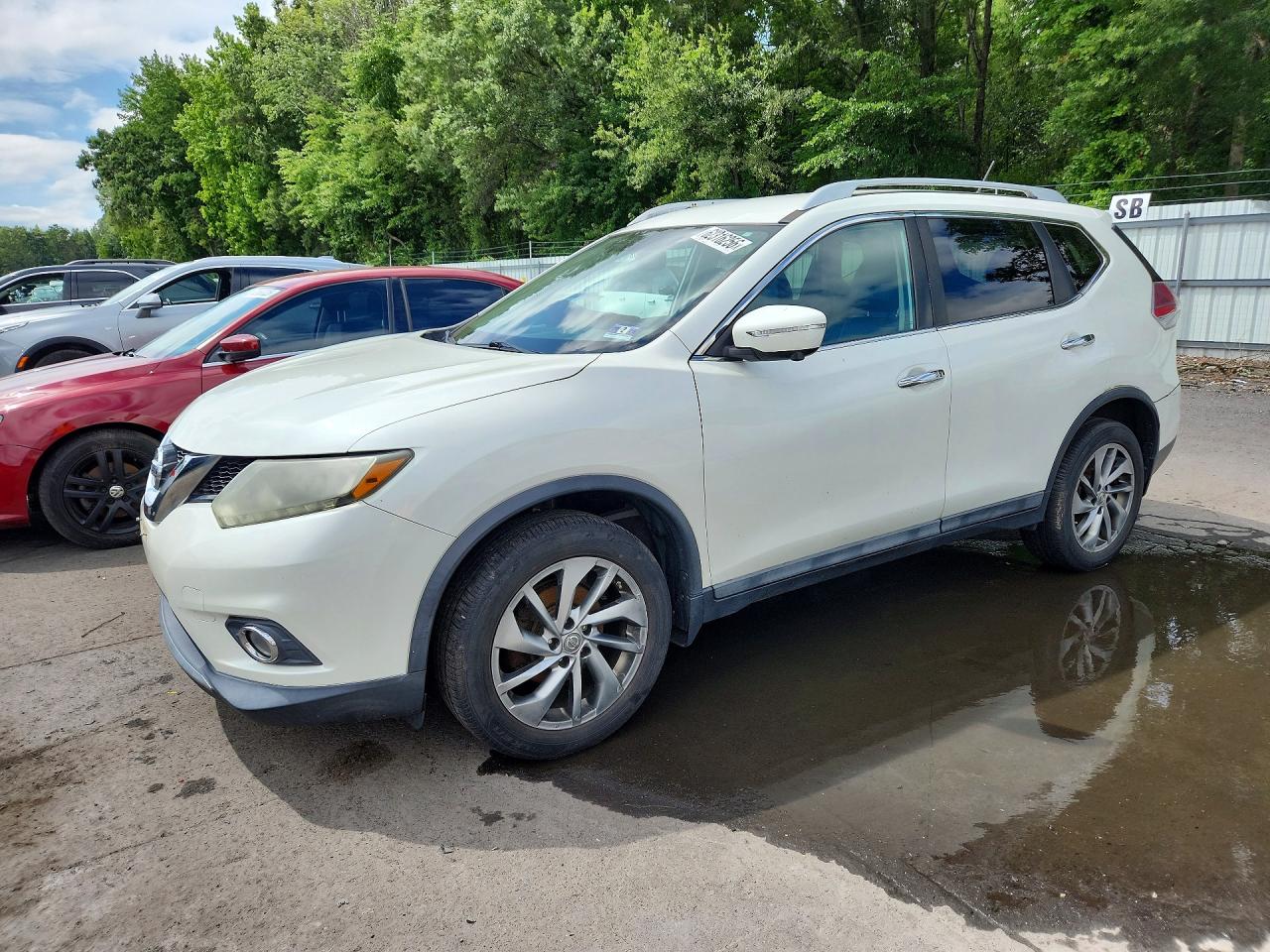 2015 Nissan Rogue Sl White vin: 5N1AT2MVXFC819341
