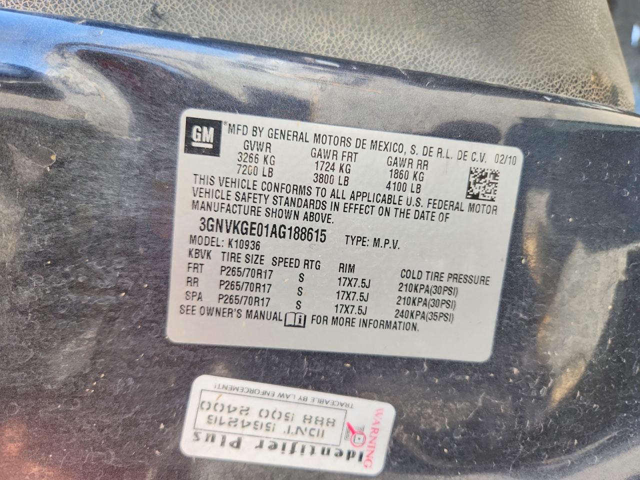 2010 Chevrolet Avalanche Ltz Charcoal vin: 3GNVKGE01AG188615