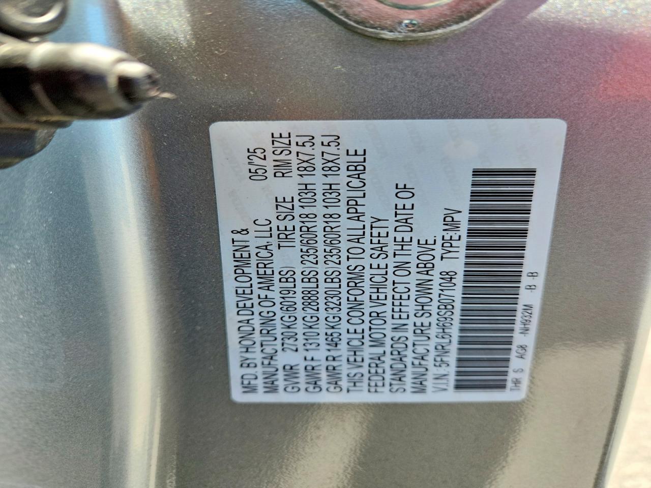 2025 Honda Odyssey Exl Серебряный vin: 5FNRL6H69SB071048