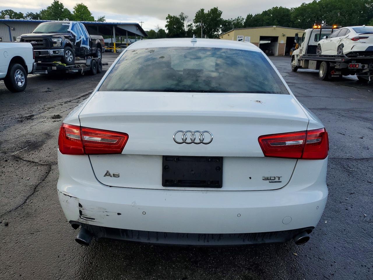 2013 Audi A6 Premium Plus White vin: WAUGGAFC9DN044179