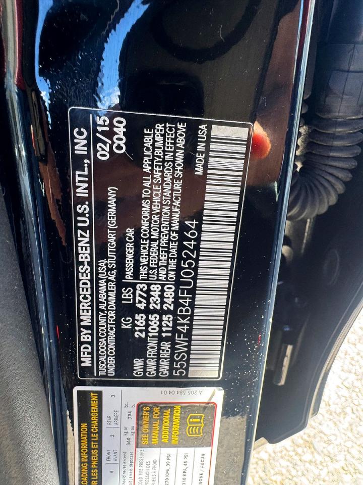 2015 Mercedes-benz C 300 4matic Black vin: 55SWF4KB4FU052464