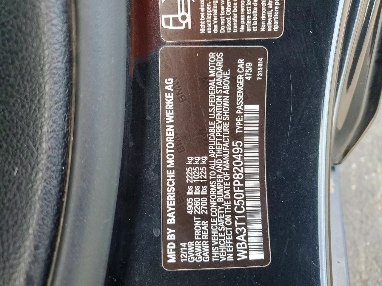 2015 Bmw 428 Xi Sulev Black vin: WBA3T1C50FP820495