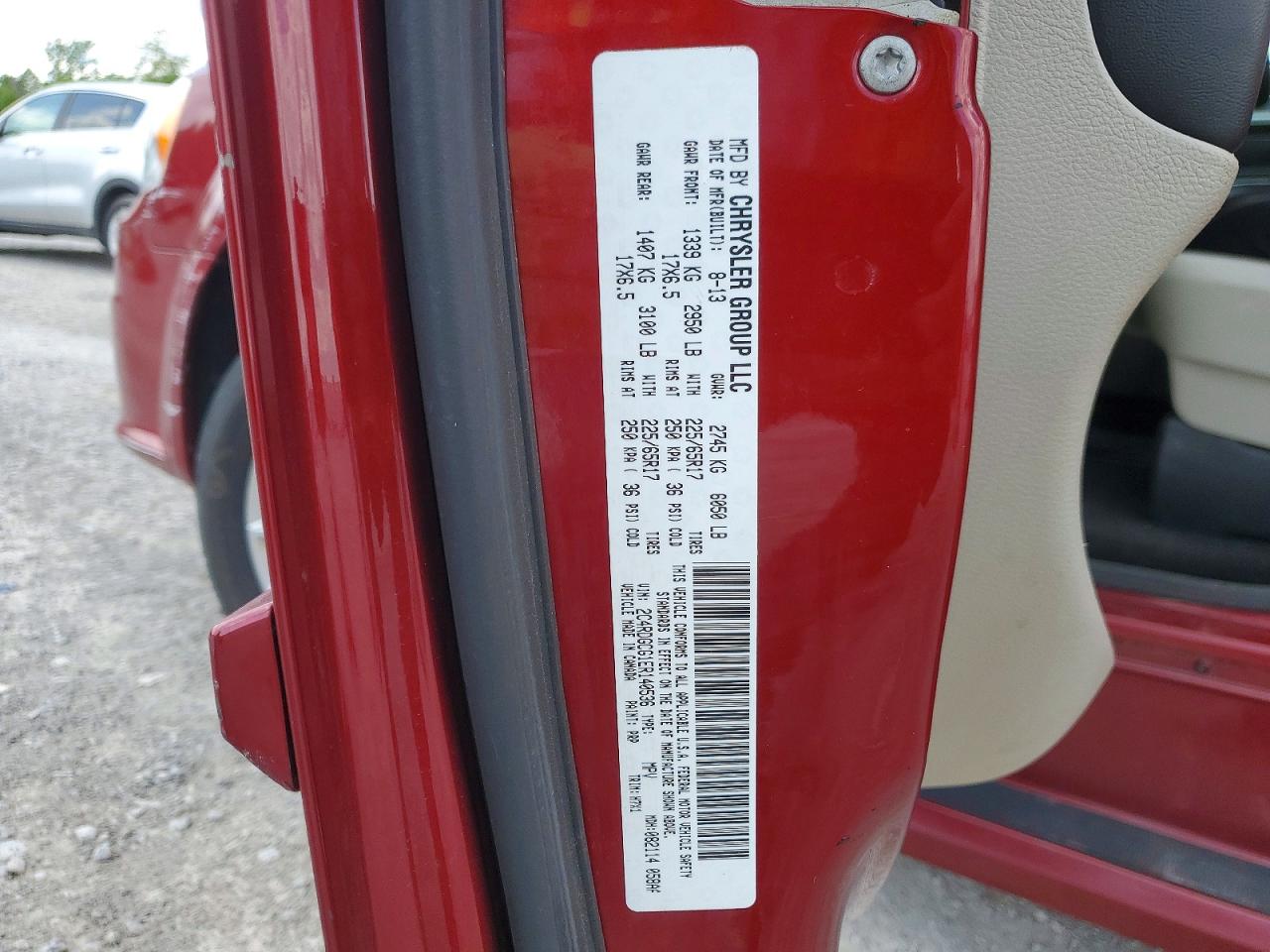 2014 Dodge Grand Caravan Sxt Burgundy vin: 2C4RDGCG1ER140536