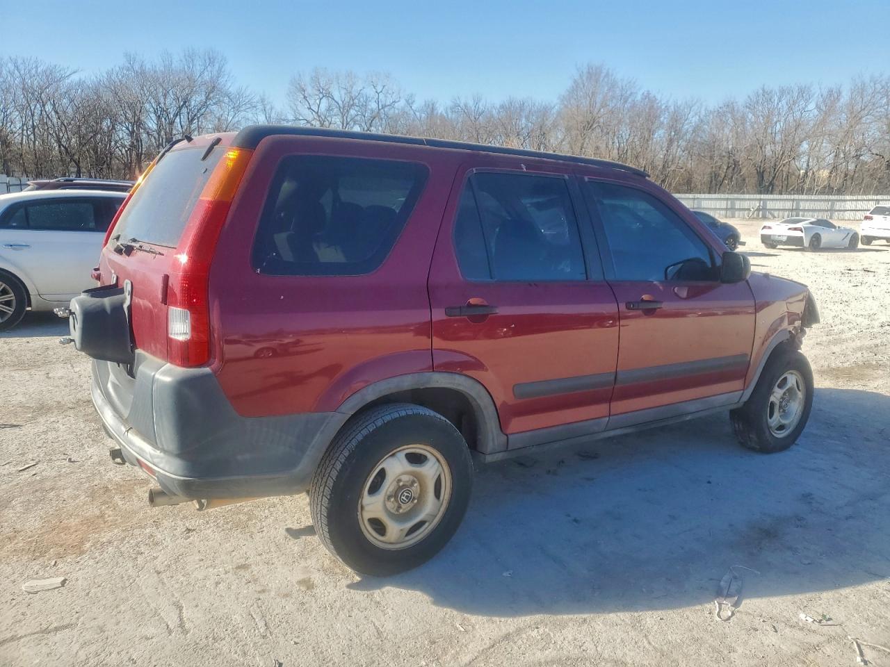 2004 Honda Cr-v Lx Red vin: JHLRD68414C018438