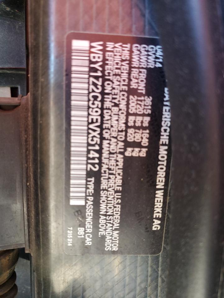 2014 Bmw I3 Bev Gray vin: WBY1Z2C59EVX51412