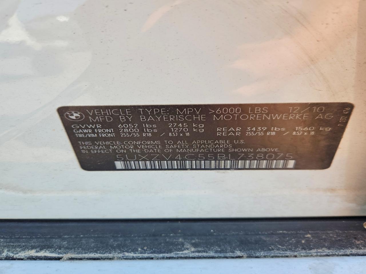 2011 Bmw X5 Xdrive35i Белый vin: 5UXZV4C55BL738075