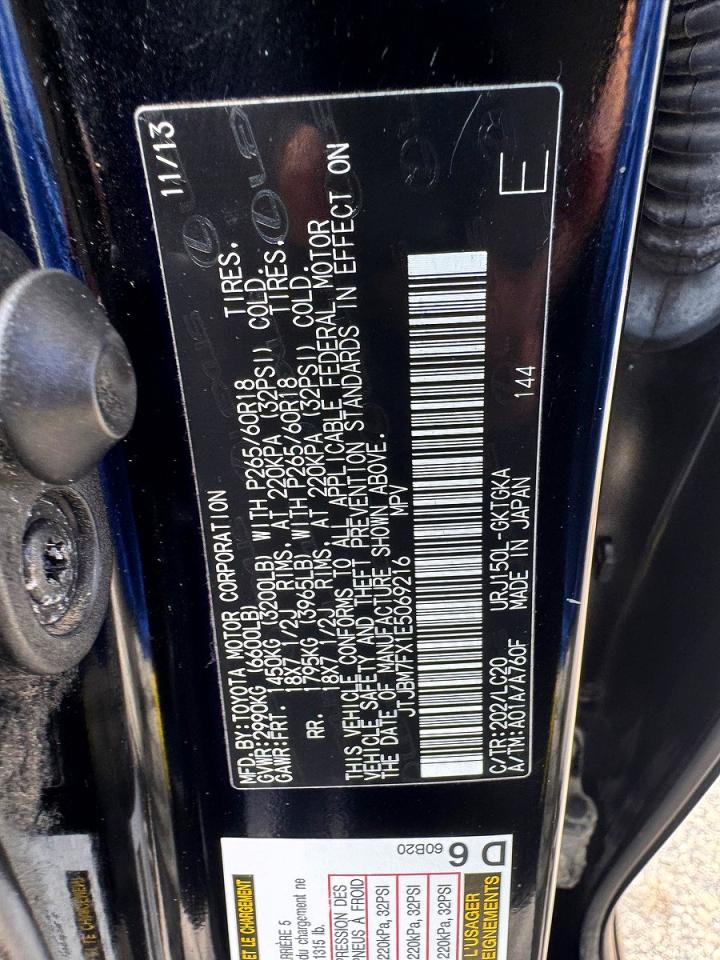 2014 Lexus Gx 460 Black vin: JTJBM7FX1E5069216
