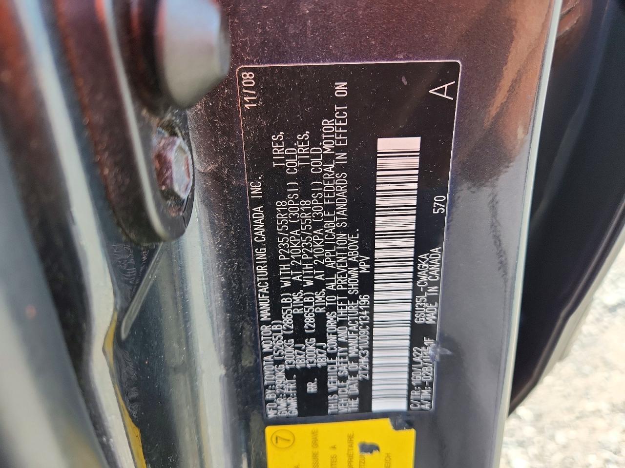 2009 Lexus Rx 350 Charcoal vin: 2T2HK31U09C134196