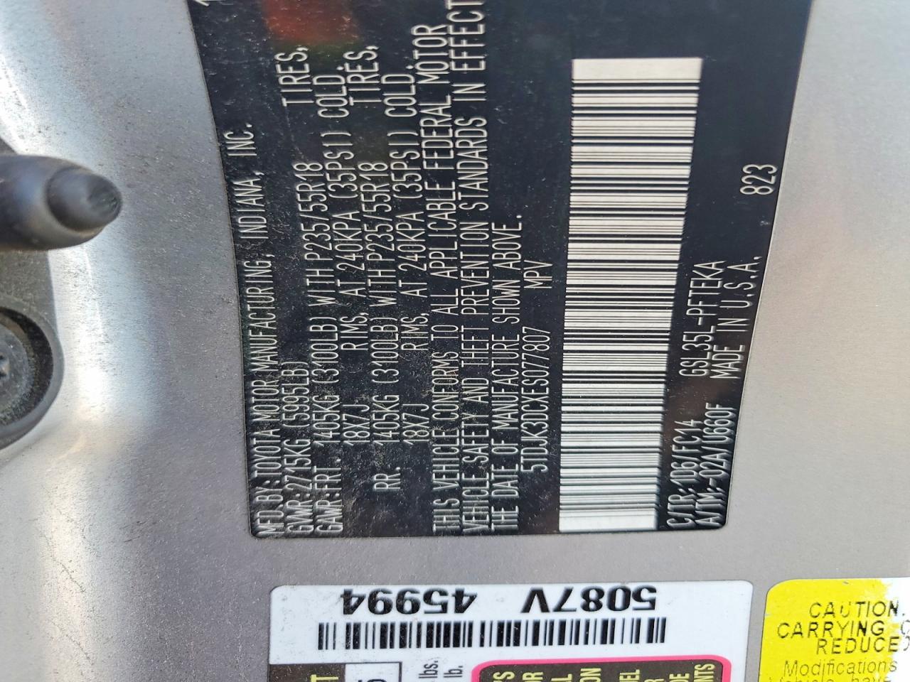 2014 Toyota Sienna Le Silver vin: 5TDJK3DCXES077807