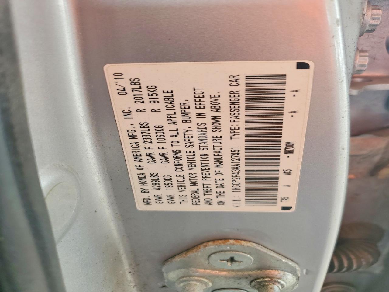 2010 Honda Accord Lxp Silver vin: 1HGCP2F43AA127451