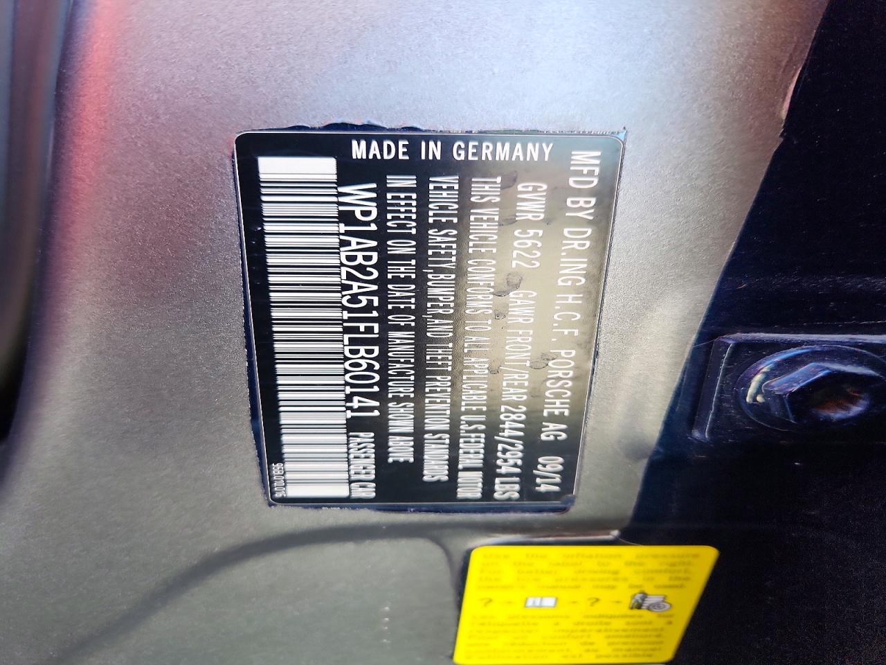 2015 Porsche Macan S Gray vin: WP1AB2A51FLB60141