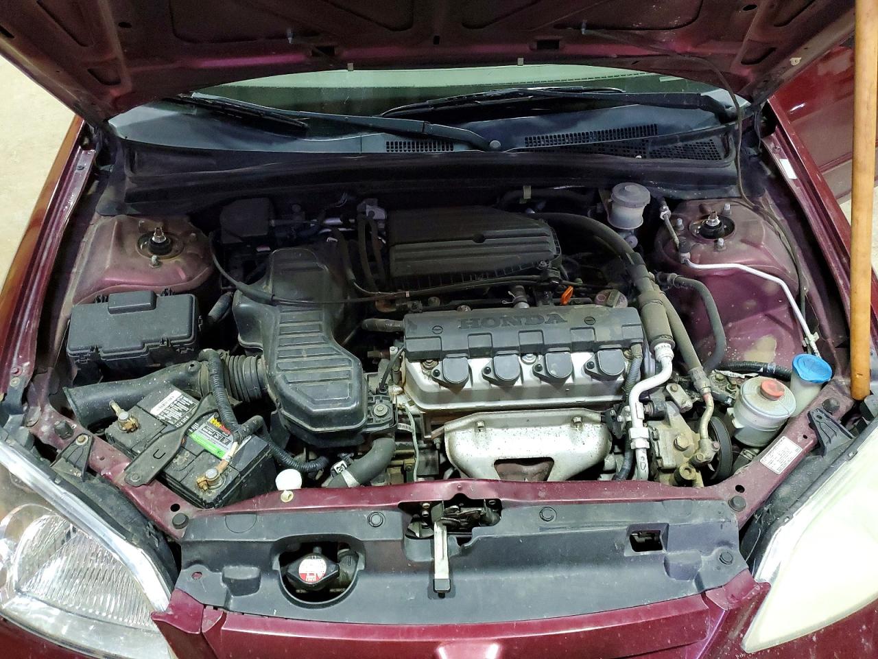 2002 Honda Civic Lx Бордовый vin: 1HGES16502L074806