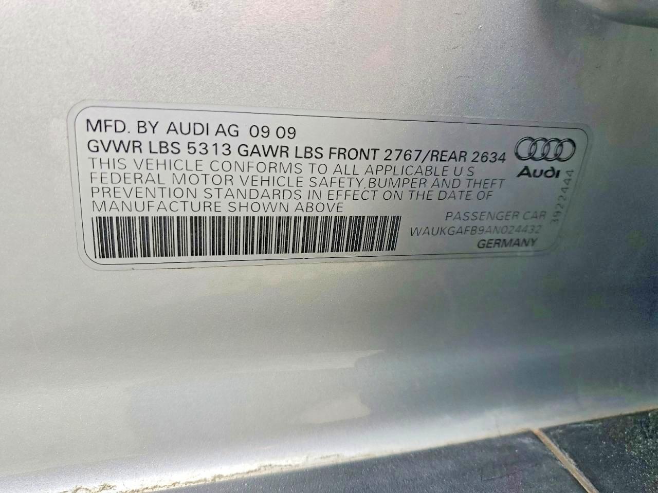 2010 Audi A6 Prestige Silver vin: WAUKGAFB9AN024432