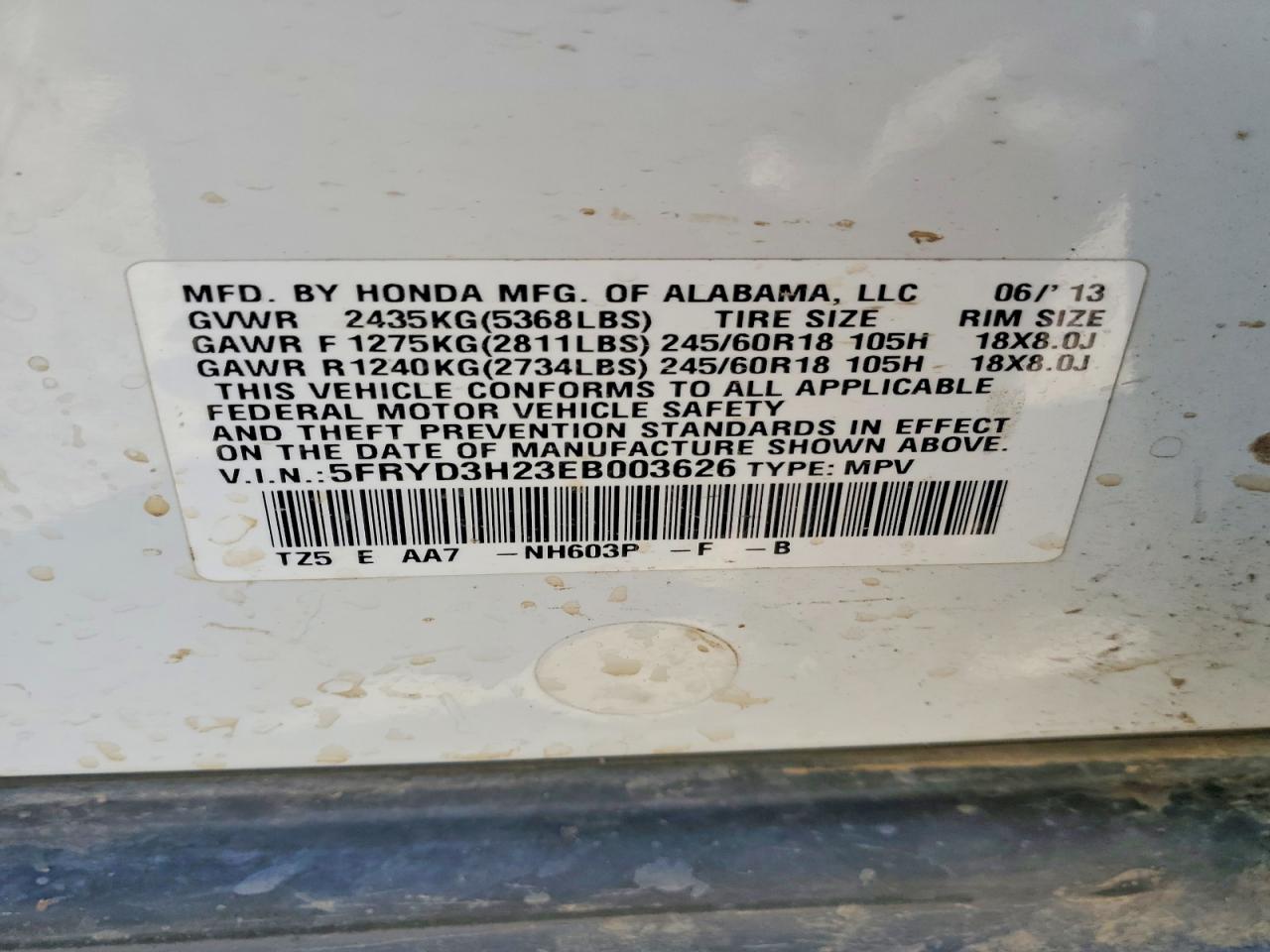 2014 Acura Mdx White vin: 5FRYD3H23EB003626