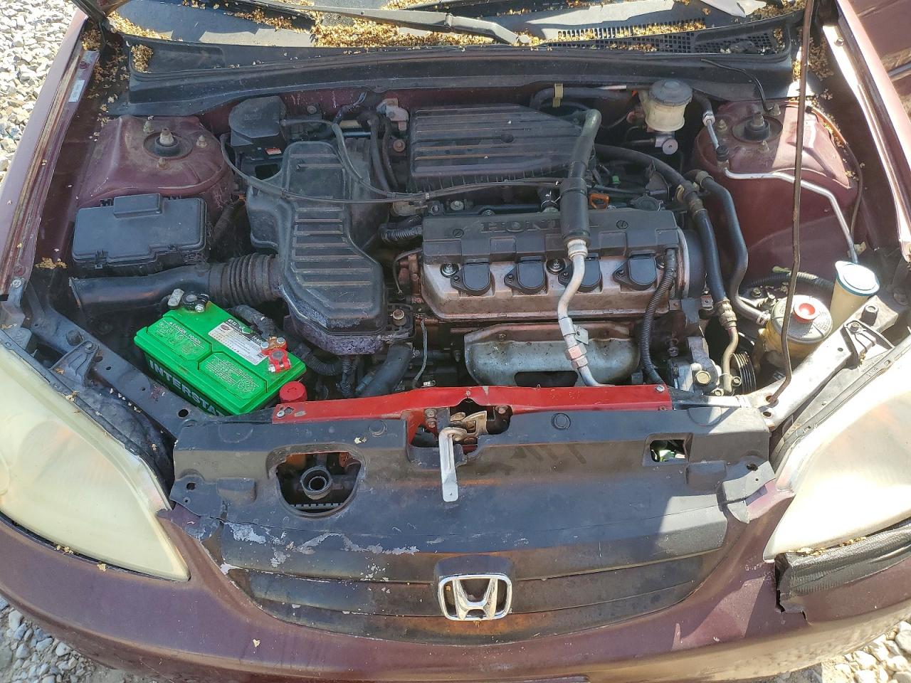 2002 Honda Civic Lx Бордовый vin: 2HGES16522H599055