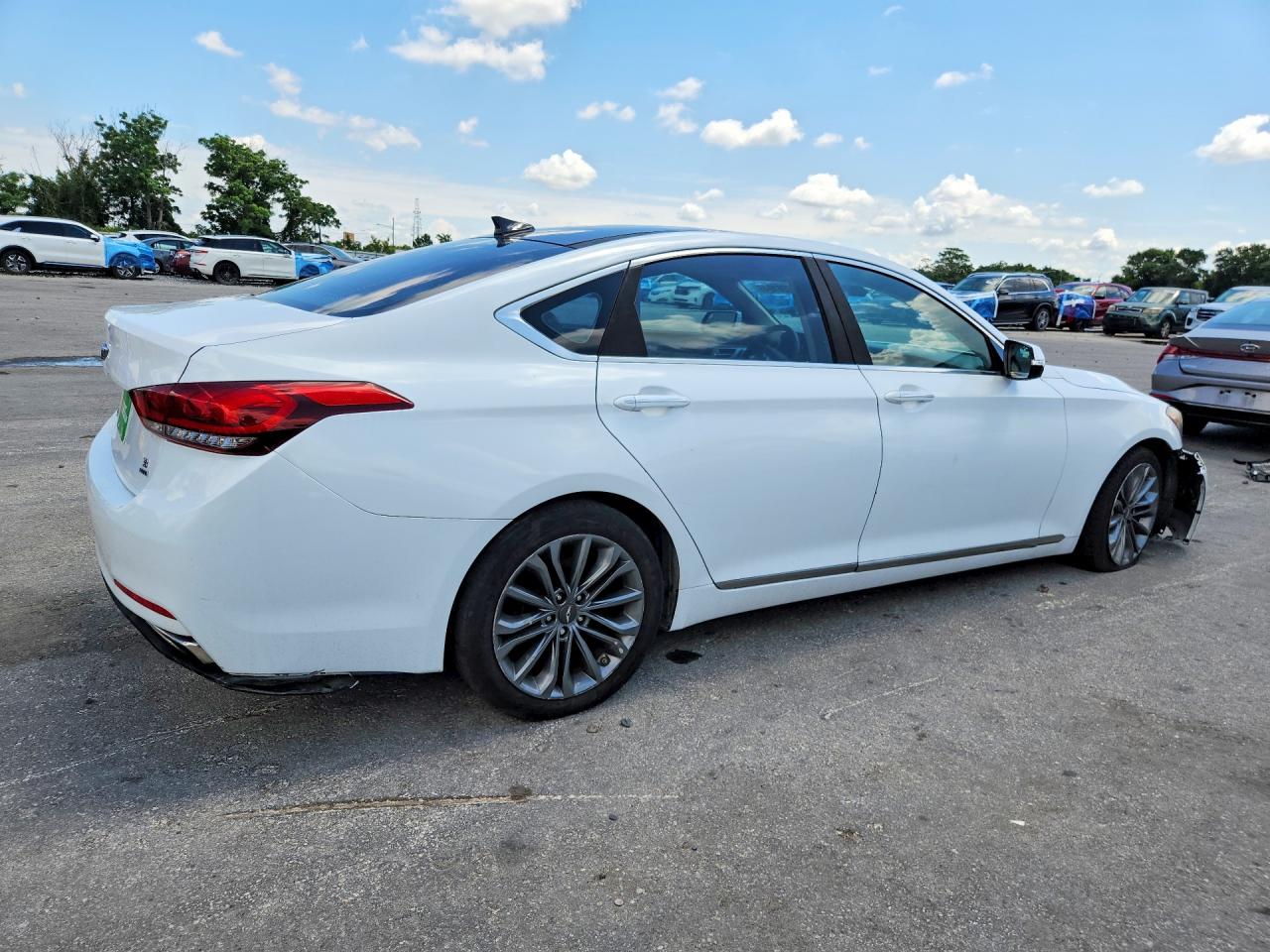 2015 Hyundai Genesis 3.8l White vin: KMHGN4JE2FU033824
