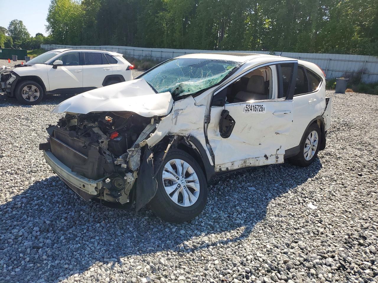 2012 Honda Cr-v Ex White vin: 5J6RM4H52CL042279