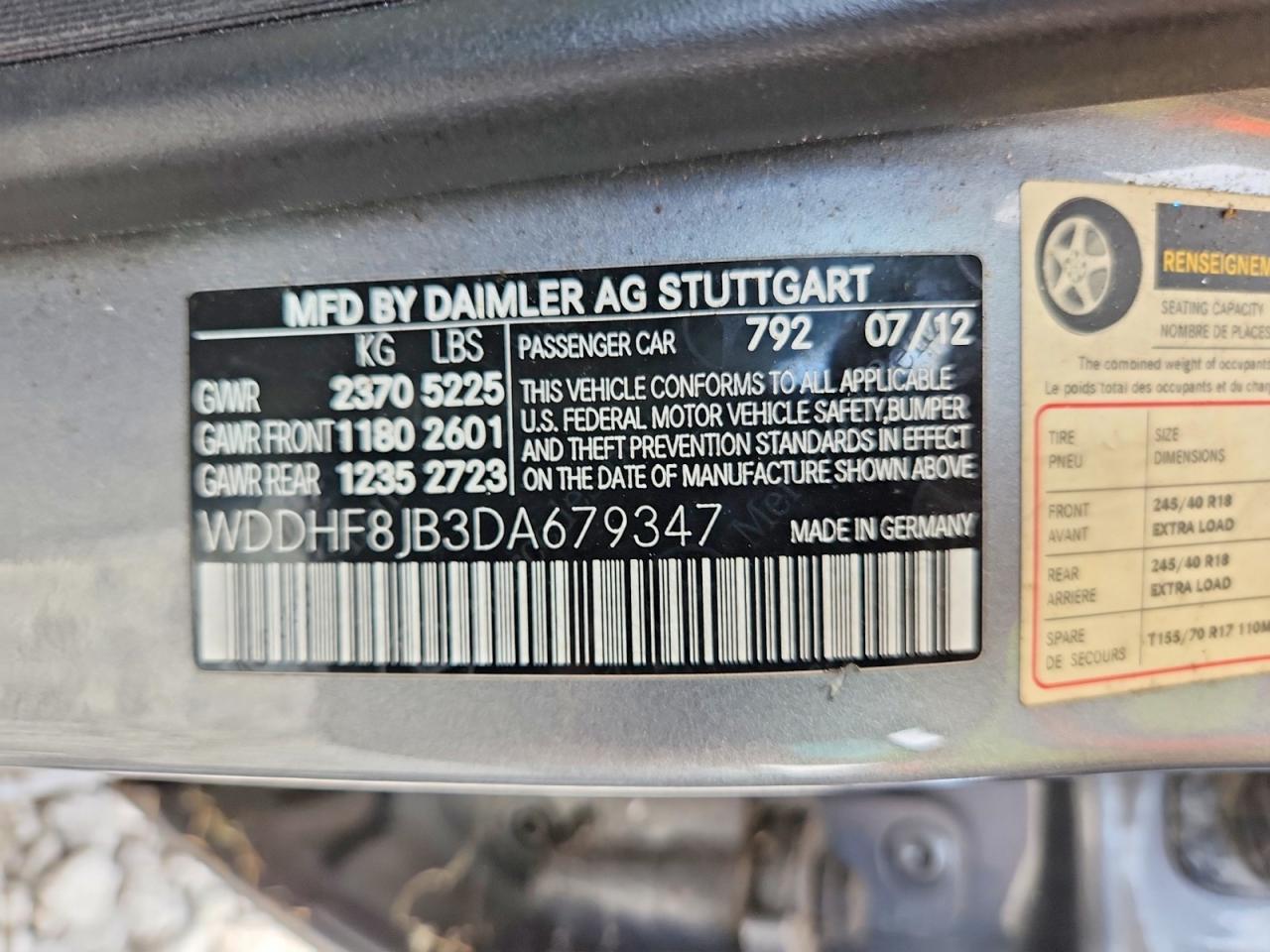 2013 Mercedes-benz E 350 4matic Gray vin: WDDHF8JB3DA679347