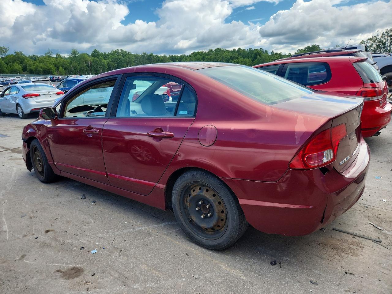 2008 Honda Civic Lx Red vin: 1HGFA16558L055670