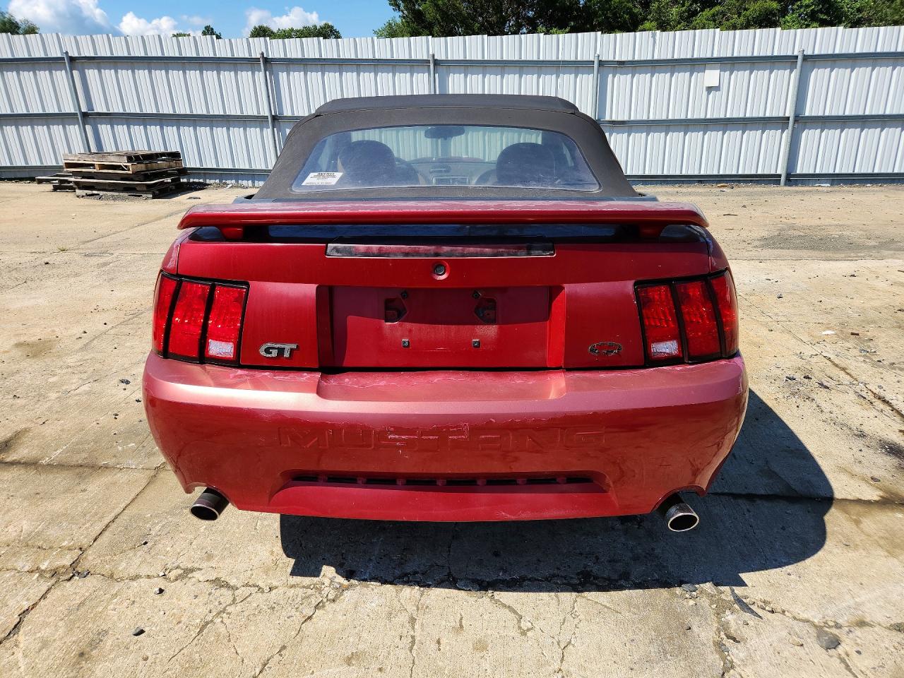 2003 Ford Mustang Gt Red vin: 1FAFP45X63F380696