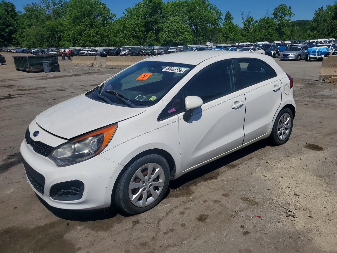 2012 Kia Rio Lx White vin: KNADM5A30C6015754