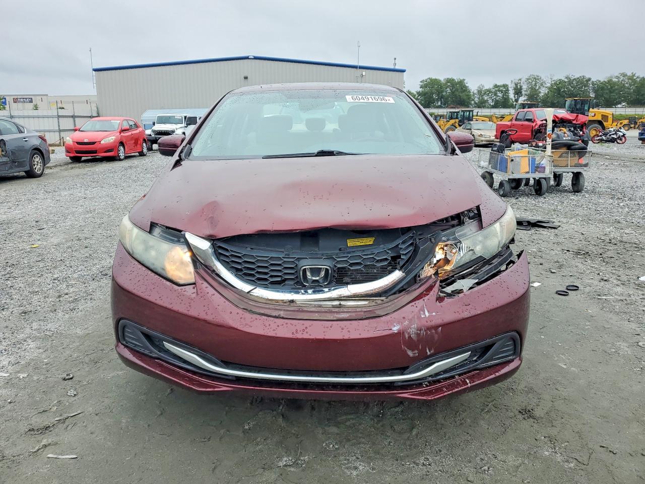 2014 Honda Civic Lx Burgundy vin: 19XFB2F55EE051723