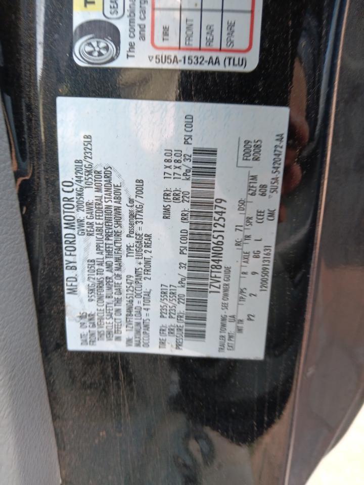 2006 Ford Mustang Black vin: 1ZVFT84N065125479