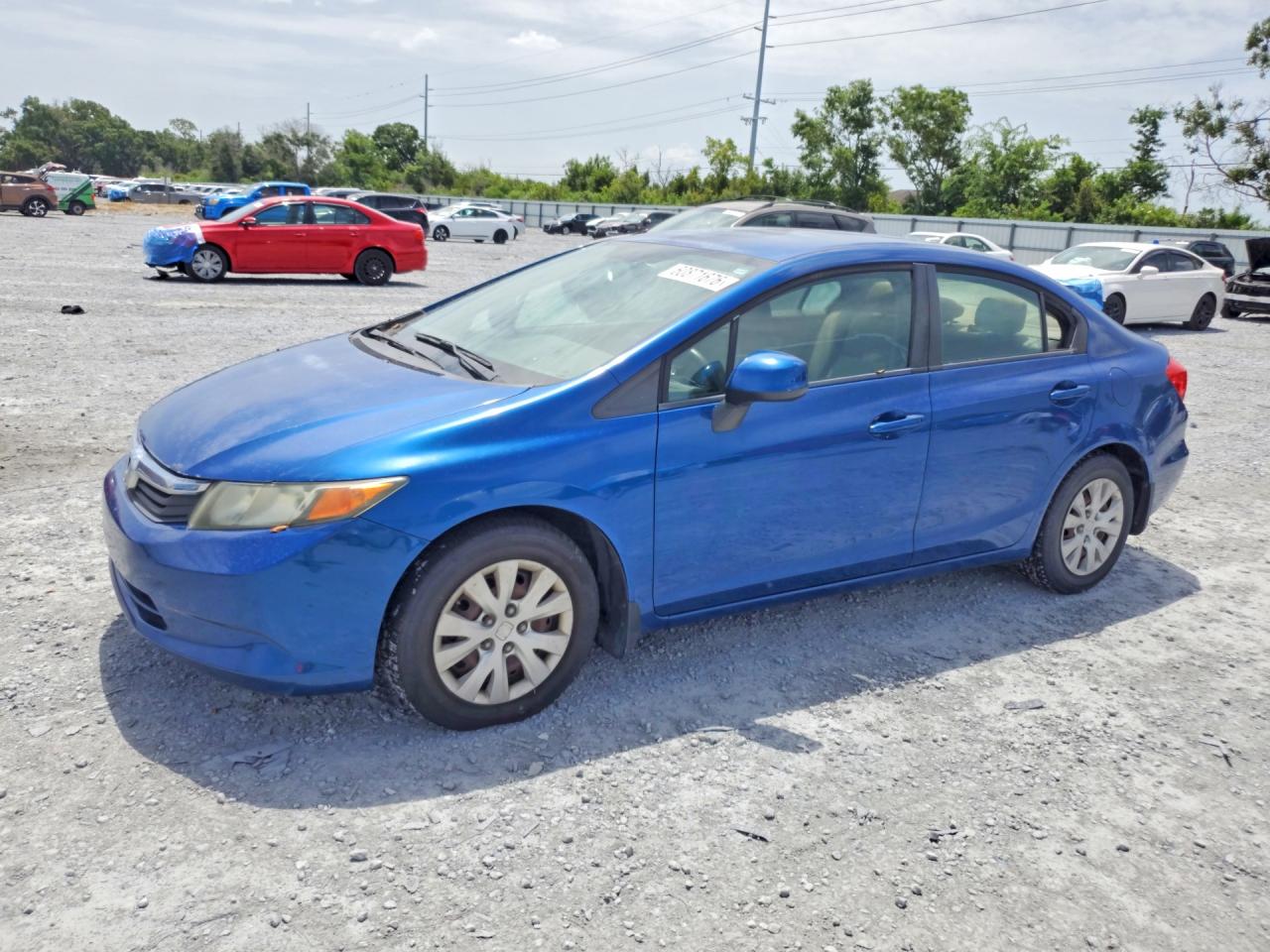 2012 Honda Civic Lx Blue vin: 19XFB2F55CE063979