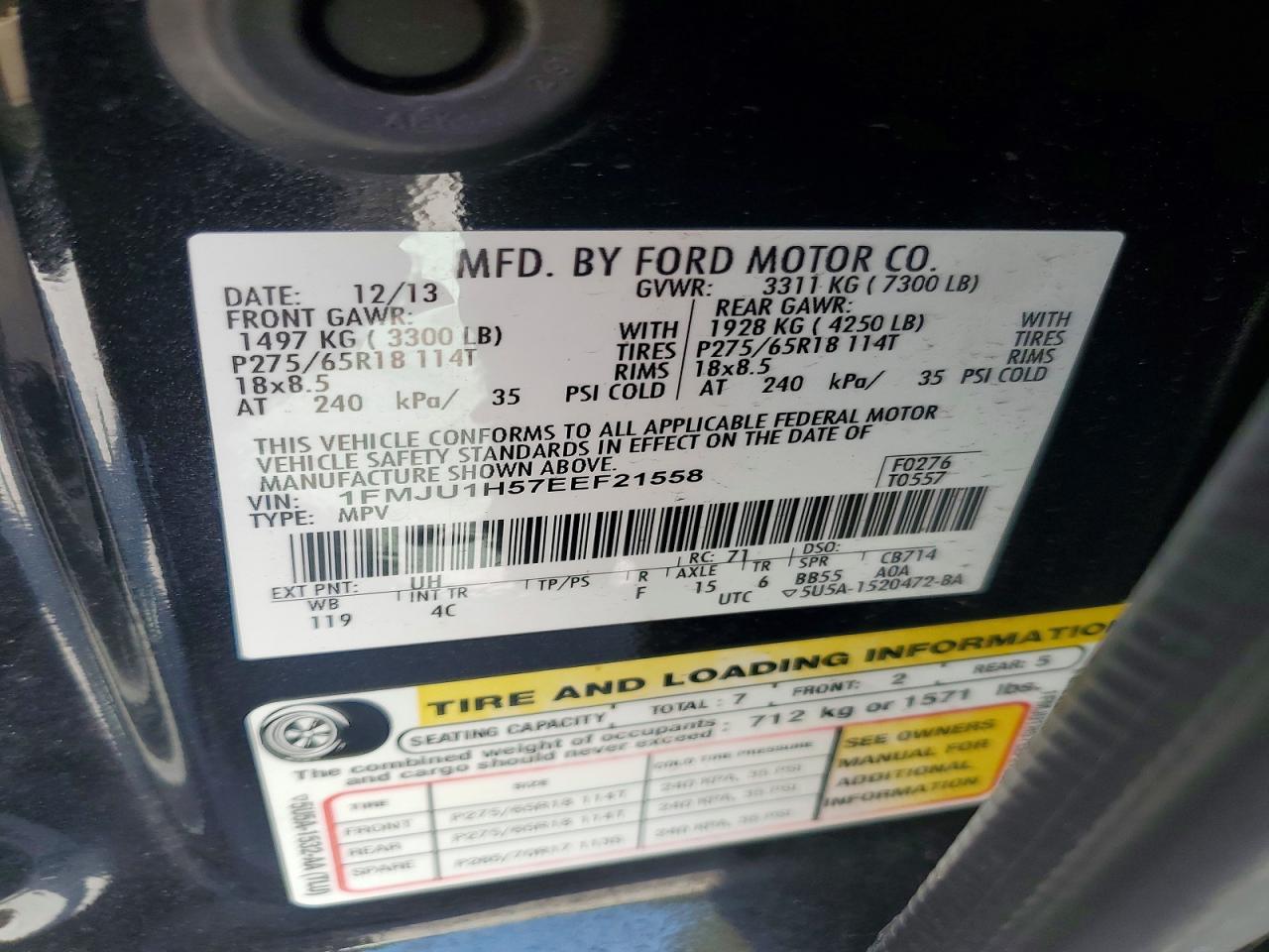 2014 Ford Expedition Xlt Черный vin: 1FMJU1H57EEF21558