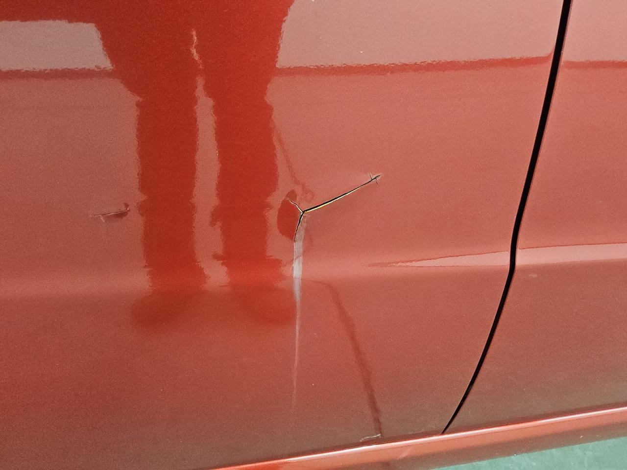 2011 Chevrolet Aveo Red vin: KL1TD5DE9BB220532 Damage: Right Rear Door, Previous Repair, Substandard Repair