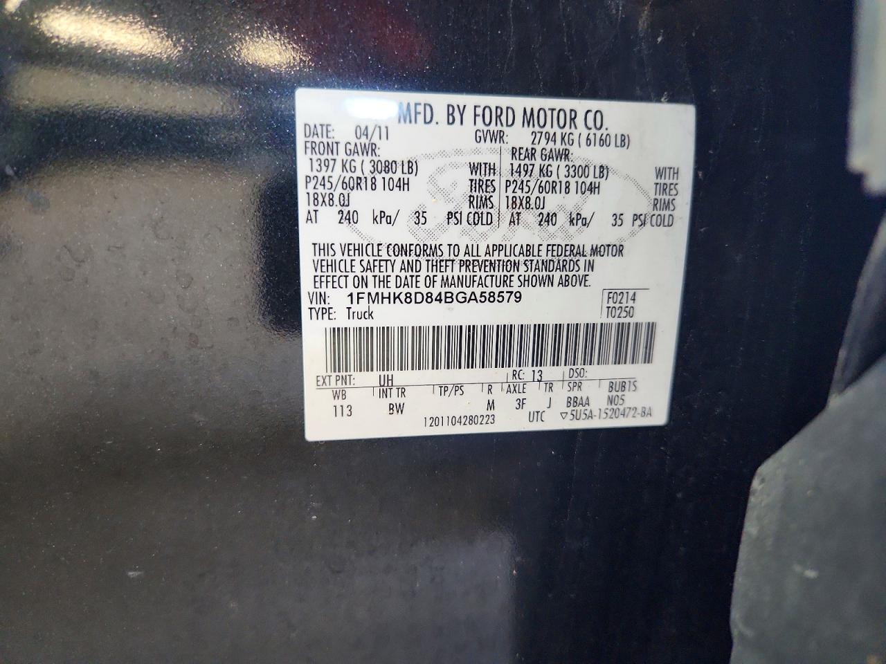 2011 Ford Explorer Xlt Black vin: 1FMHK8D84BGA58579