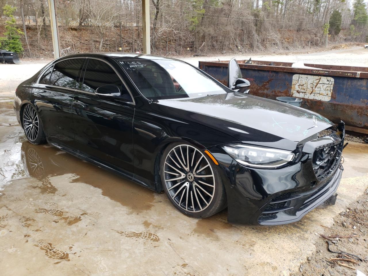 2022 Mercedes-benz S 500 4matic Черный vin: W1K6G6DB3NA157811