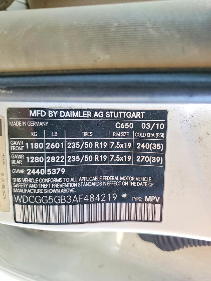 2010 Mercedes-benz Glk 350 White vin: WDCGG5GB3AF484219