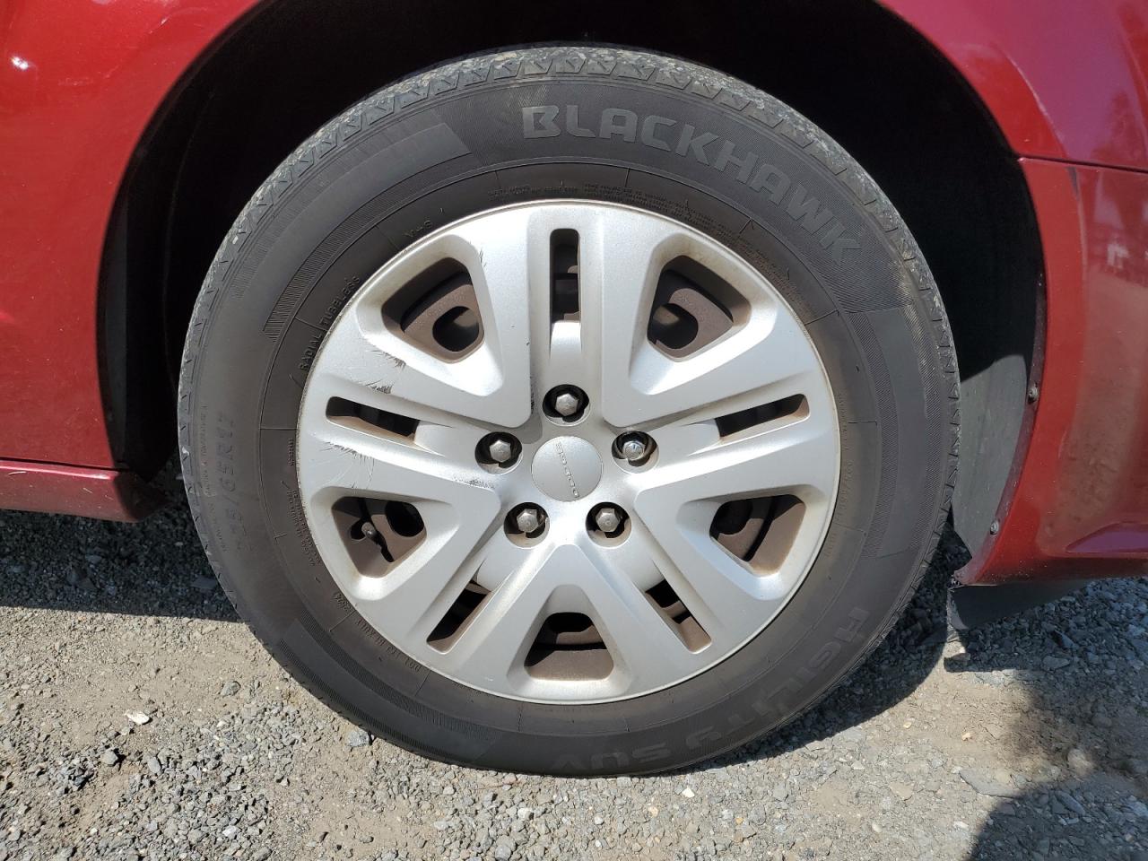 2014 Dodge Grand Caravan Se Burgundy vin: 2C4RDGBG8ER114128 Damage: Right Front Wheel Cover, Curb Rash, 6 To 7 Inches