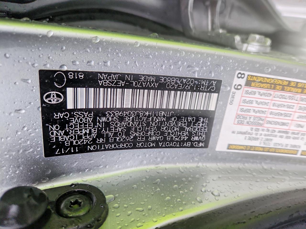 2018 Toyota Camry L Серебряный vin: JTNB11HK8J3049833