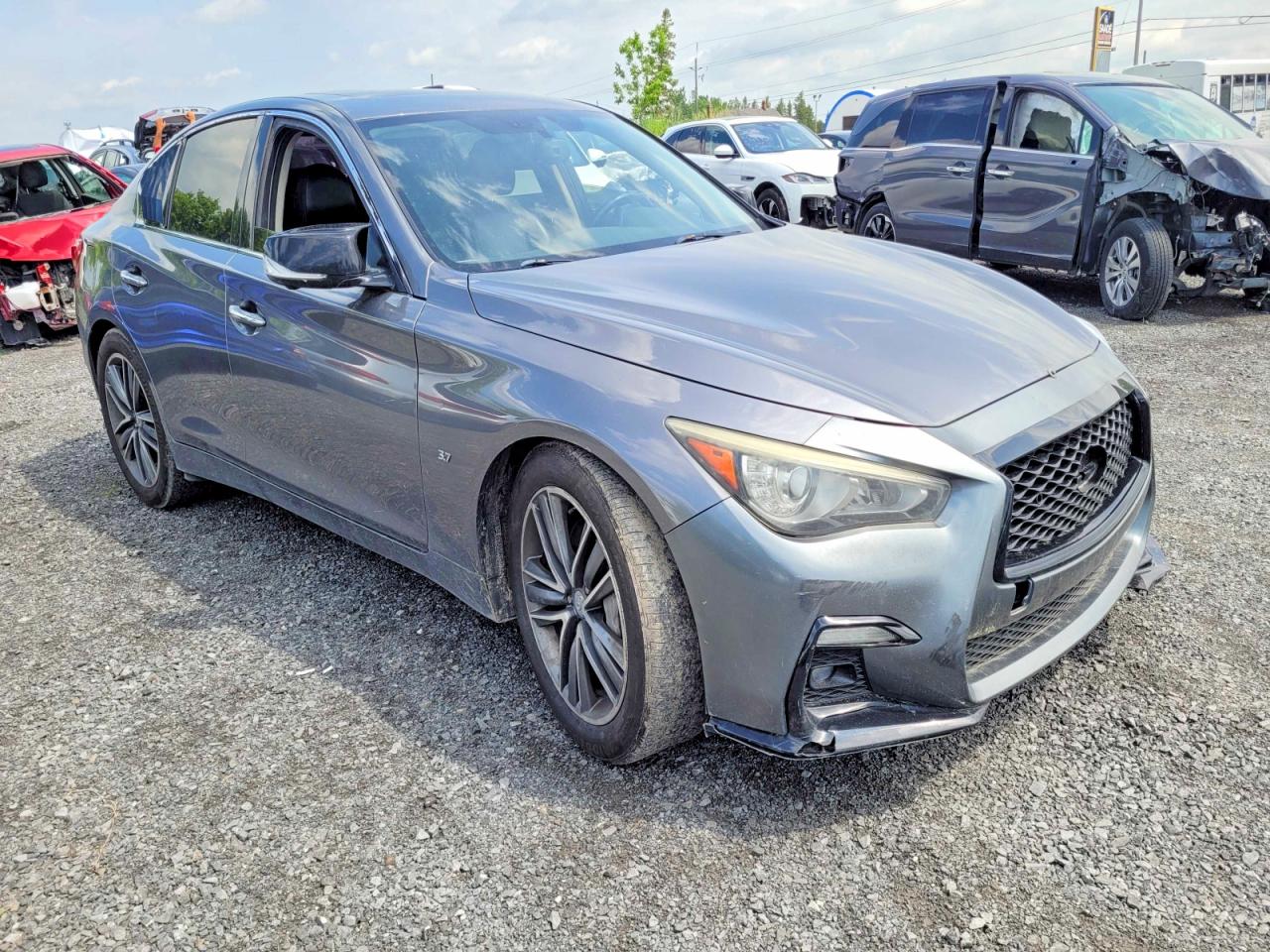 2015 Infiniti Q50 Base Charcoal vin: JN1BV7AR3FM390032
