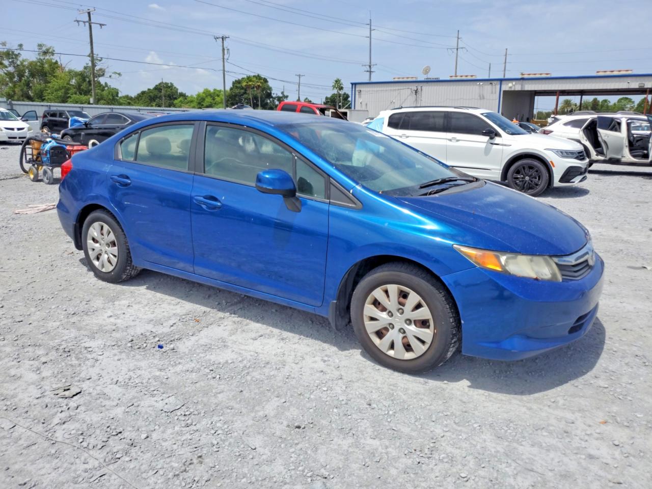 2012 Honda Civic Lx Blue vin: 19XFB2F55CE063979
