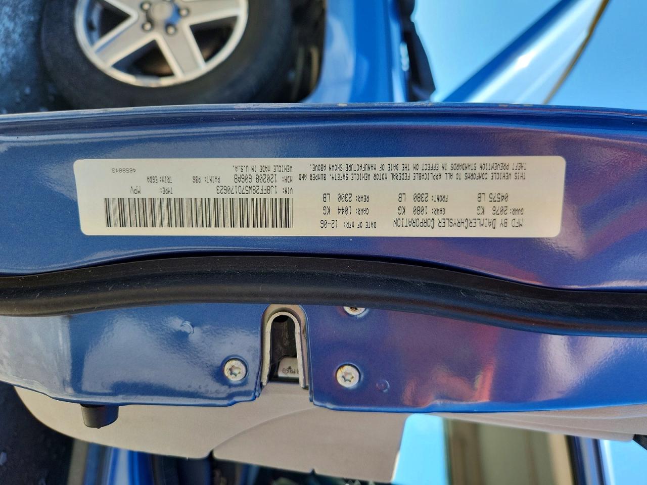 2007 Jeep Patriot Sport Blue vin: 1J8FF28W57D170623